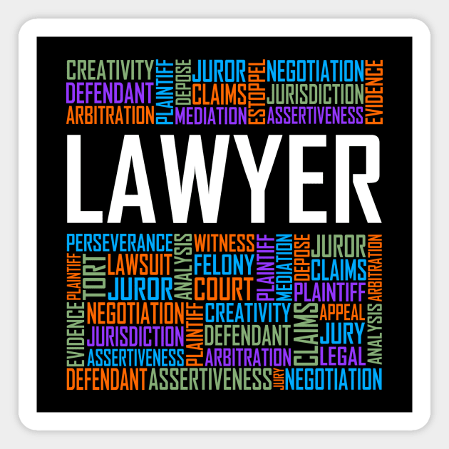 Lawyer Words Magnet by LetsBeginDesigns